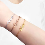 Personalized Three Name Bracelet Stainless Steel Family Triple Name Jewelry