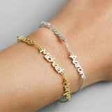 Personalized Three Name Bracelet Stainless Steel Family Triple Name Jewelry