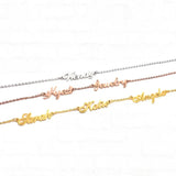 Personalized Three Name Bracelet Stainless Steel Family Triple Name Jewelry