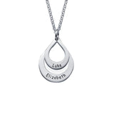 Water Drop Family Name Necklaces Stainless Steel Necklaces & Pendants