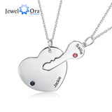 Personalized Key & Heart Necklace Sets for Couples