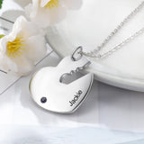Personalized Key & Heart Necklace Sets for Couples