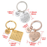 Personalized Calendar Keychain Hand Carved Keyring Gift for Boyfriend Girlfriend
