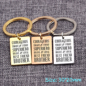 Courageous Personalized Superhero Keychain