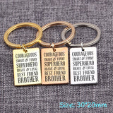 Courageous Personalized Superhero Keychain