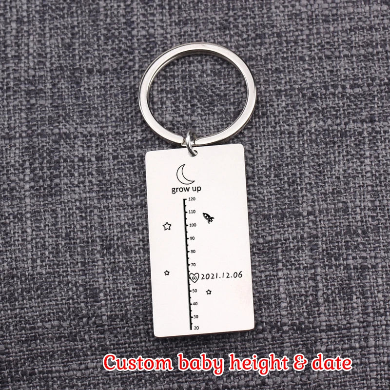 Personalized Baby Height Date Record Keychain