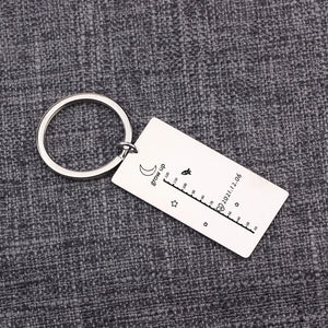 Personalized Baby Height Date Record Keychain