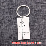 Personalized Baby Height Date Record Keychain