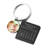 Personalized Calendar Name Key Chain Ring Engrave Letter Purse Charms