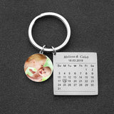 Personalized Calendar Name Key Chain Ring Engrave Letter Purse Charms