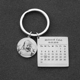 Personalized Calendar Name Key Chain Ring Engrave Letter Purse Charms