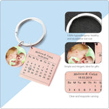 Personalized Calendar Name Key Chain Ring Engrave Letter Purse Charms