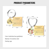 Personalized Calendar Name Key Chain Ring Engrave Letter Purse Charms