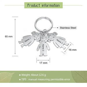 Personalized Keychain Name Boy Girl Child Family Stainless Steel Key Ring