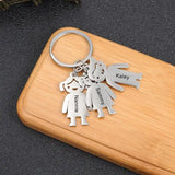 Personalized Keychain Name Boy Girl Child Family Stainless Steel Key Ring