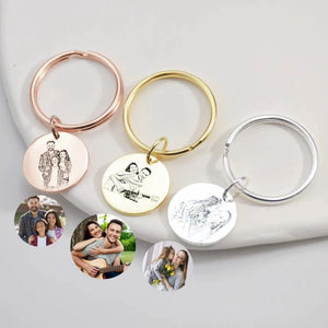 Custom Photo Keychain - Anniversary Gift, Personalized Key Ring
