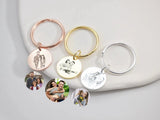 Custom Photo Keychain, Personalized Key Ring for Anniversary