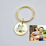 Custom Photo Keychain, Personalized Key Ring for Anniversary