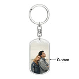Personalized Couple Keychain Photo Dog Tag Jewelry Car Key Tag Gift