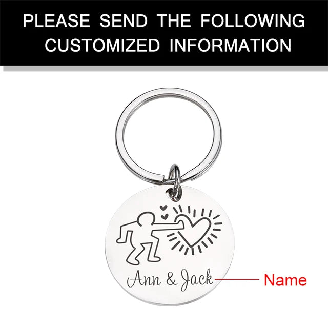 Personalized Couple Key Chains Boyfriend Girlfriend Anniversary Key Chain
