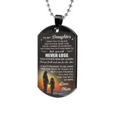 Daughter Gift From Dad Mom Stainless Steel Keychain Love Dad Mom Charm