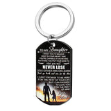 Daughter Gift From Dad Mom Stainless Steel Keychain Love Dad Mom Charm