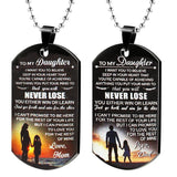 Daughter Gift From Dad Mom Stainless Steel Keychain Love Dad Mom Charm