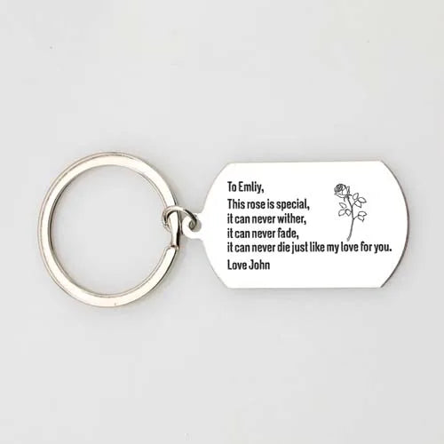 Personalized Couples Keychain Bag Charms Car Key Tag Holder Gift