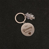 Geometric Round Keychain Stainless Steel Carved Keyring Chaveiro Gift