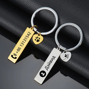 Personalized Engraved Keychain for Couples Men