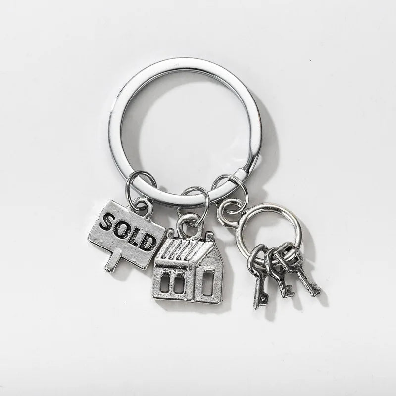 House Real Estate Broker Keychain, Keys House Pendant Alloy Jewelry