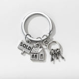 House Real Estate Broker Keychain, Keys House Pendant Alloy Jewelry