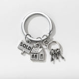 House Real Estate Broker Keychain, Keys House Pendant Alloy Jewelry