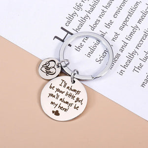 Dad Gift From Daughter Keychain Always Be Your Little Girl Always Be My Hero
