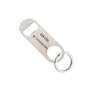Personalized Stainless Steel Soda Beer Bottle Opener Keychain
