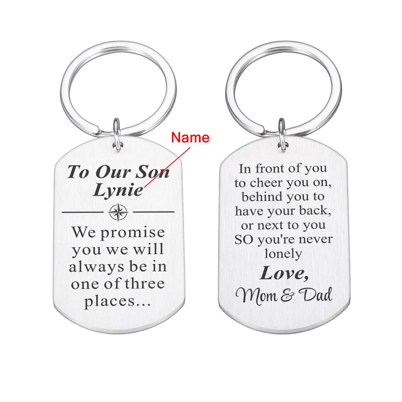 Personalized Parents To Son Birthday Gift Keychain