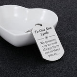 Personalized Parents To Son Birthday Gift Keychain
