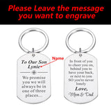 Personalized Parents To Son Birthday Gift Keychain