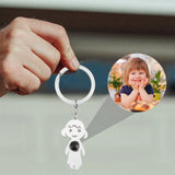 Personalized Dolls Pendants Keychain - Photo Name Projection Memory Key Chain