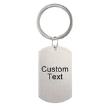 Dad Stainless Steel Engraved Message Dog Tag Keychain