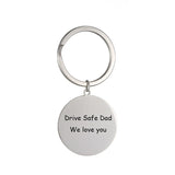 Dad Stainless Steel Engraved Message Dog Tag Keychain
