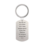 Dad Stainless Steel Engraved Message Dog Tag Keychain