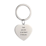 Dad Stainless Steel Engraved Message Dog Tag Keychain