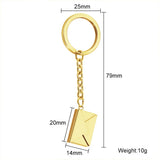 Personalized Envelope Wallet Key Chain Stainless Steel Jewelry Gift