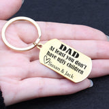 Personalized Kid Name Keychain for Father: DAD, Ugly Child Joke