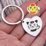 Custom Kids Drawing Keychain Engraved Baby Artwork Charm Key Holder