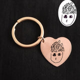 Custom Kids Drawing Keychain Engraved Baby Artwork Charm Key Holder