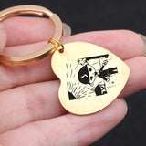 Custom Kids Drawing Keychain Engraved Baby Artwork Charm Key Holder