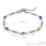 Personalized Kids Name Bracelet for Mother's Gift with Birthstone Jewelry