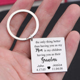 Personalized Kids Name Date Keychain